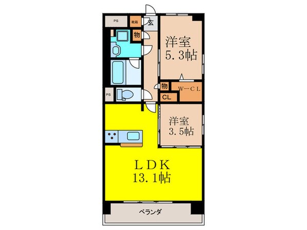 PremiumCourt千里丘の物件間取画像